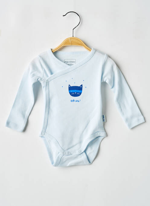 Body de lenjerie închidere presată albastru P'TIT BISOU garcon