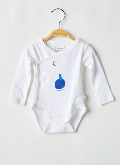 Body de lenjerie închidere presată alb P'TIT BISOU garcon