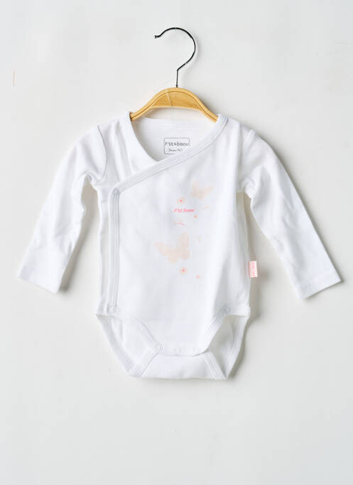 Body de lenjerie închidere presată alb P'TIT BISOU fille