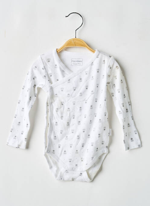 Body de lenjerie imprimeu fantezie alb P'TIT BISOU garcon
