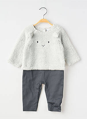 Salopetă-pantalon croială cambrată mâneci lungi gri P'TIT BISOU garcon