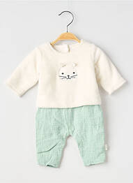 Salopetă-pantalon croială cambrată mâneci lungi verde P'TIT BISOU enfant
