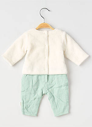 Salopetă-pantalon broderie mâneci lungi verde P'TIT BISOU copil