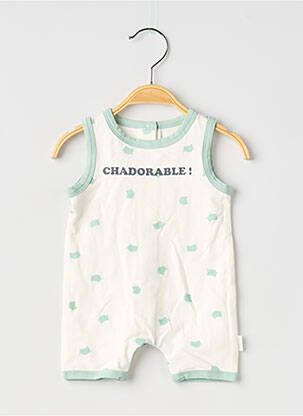 Salopetă scurtă fără mâneci fără mâneci verde P'TIT BISOU garcon