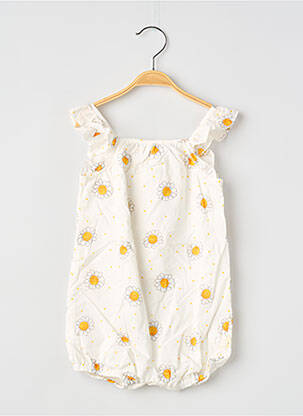 Salopetă pentru bebeluși imprimeu floral fără mâneci alb P'TIT BISOU fille