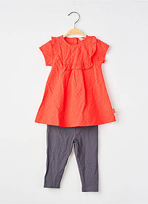 Set pantaloni închidere presată roșu P'TIT BISOU fille