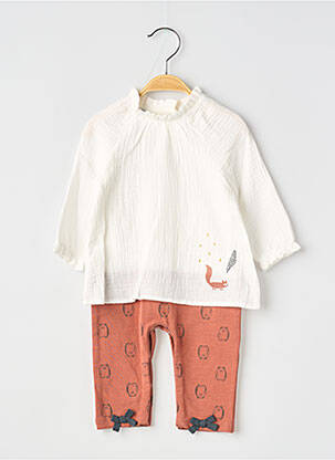 Salopetă-pantalon guler col înalt mâneci lungi portocaliu MARESE fille