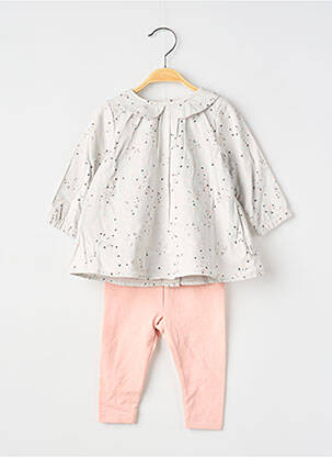 Set pantaloni închidere presată gri P'TIT BISOU fille