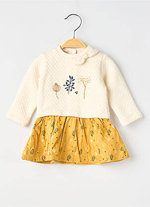 Rochie midi guler rotund mâneci lungi bej MARESE fille