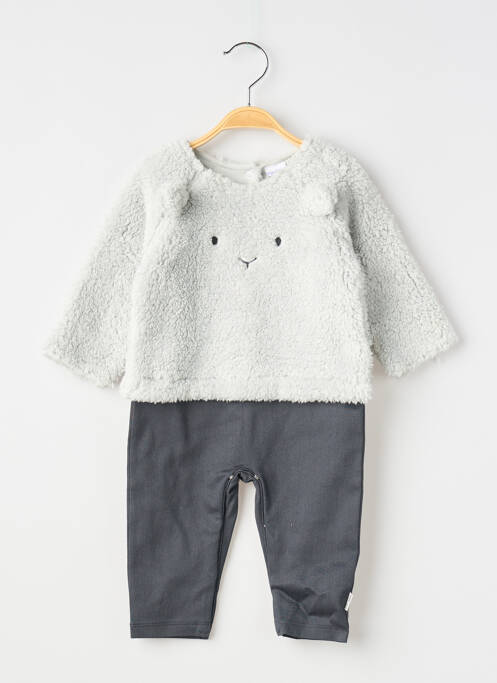 Salopetă-pantalon închidere presată mâneci lungi gri P'TIT BISOU garcon