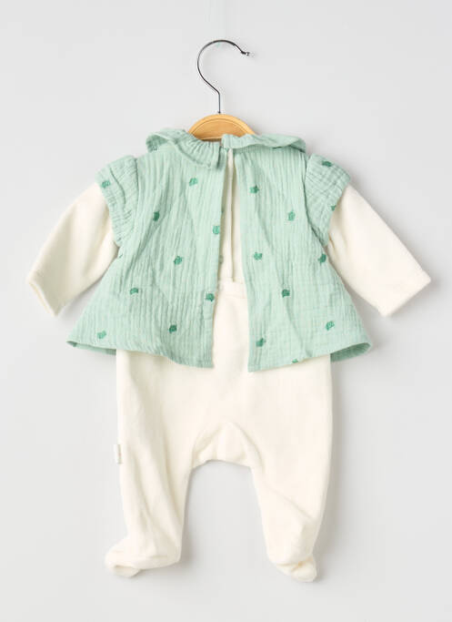 Salopetă-pantalon guler rotund mâneci lungi verde P'TIT BISOU fille