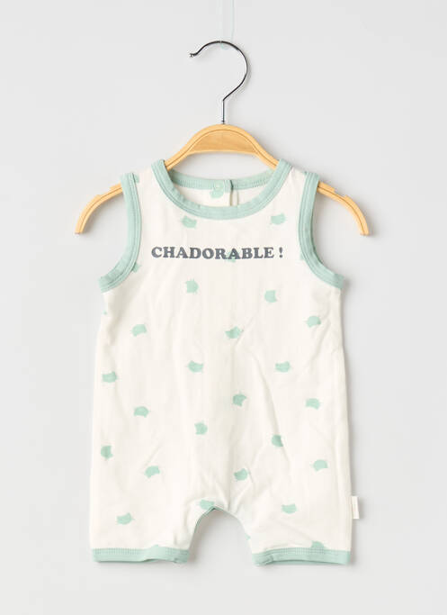 Salopetă scurtă fără mâneci fără mâneci verde P'TIT BISOU garcon