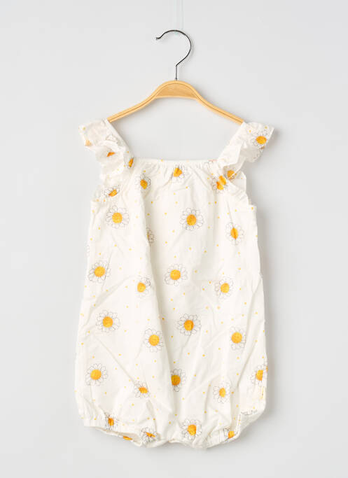 Salopetă pentru bebeluși imprimeu floral fără mâneci alb P'TIT BISOU fille