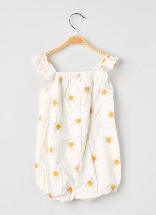Salopetă pentru bebeluși imprimeu floral fără mâneci alb P'TIT BISOU fille