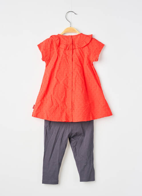 Set pantaloni închidere presată roșu P'TIT BISOU fille