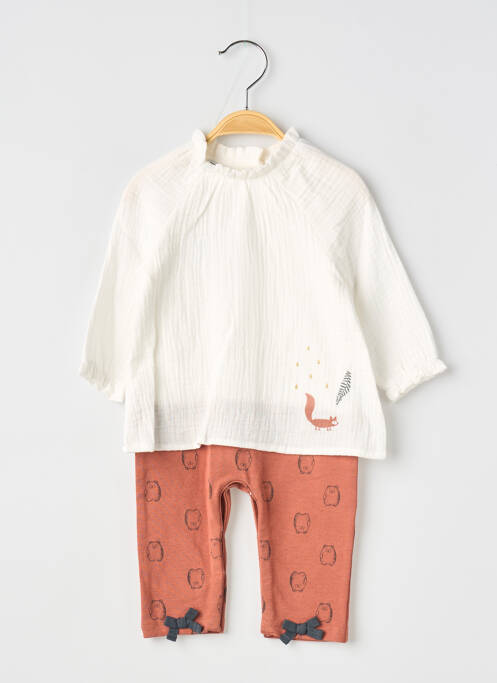 Salopetă-pantalon mâneci lungi portocaliu MARESE fille