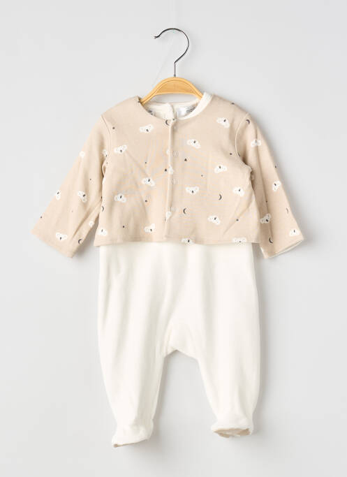 Pijama guler rotund bej MARESE enfant