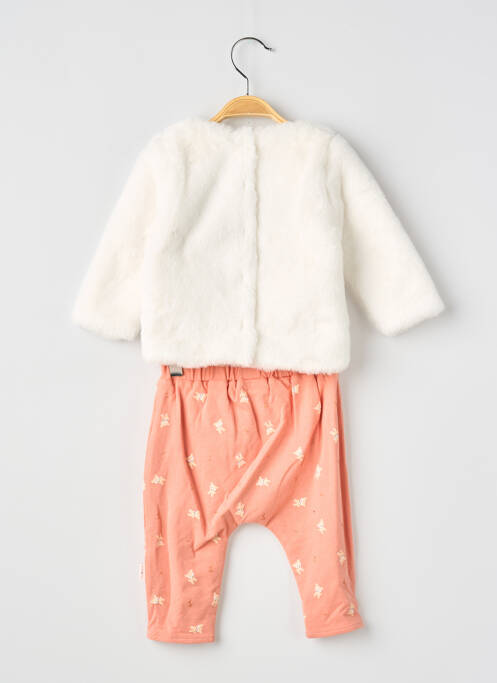 Set pantaloni închidere presată alb P'TIT BISOU fille