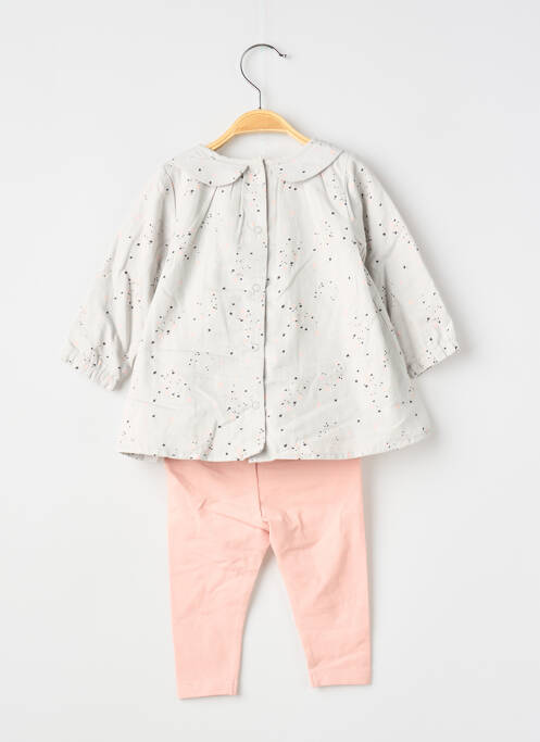 Set pantaloni închidere presată gri P'TIT BISOU fille