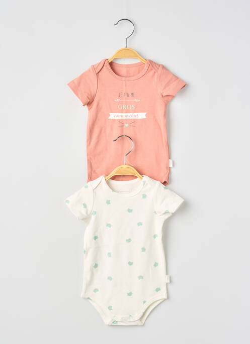 Body de lenjerie imprimeu animal roz P'TIT BISOU fille