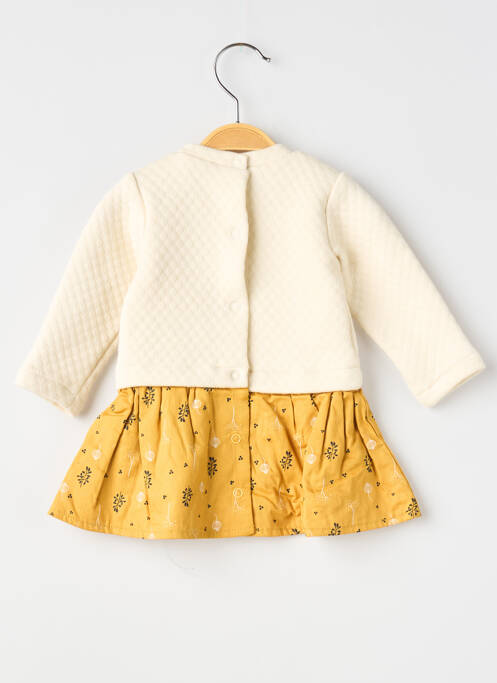 Rochie midi guler rotund mâneci lungi bej MARESE fille