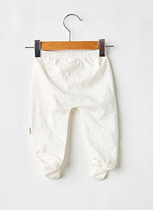Pantalon drept țesătură jersey talie elastică alb P'TIT BISOU copil