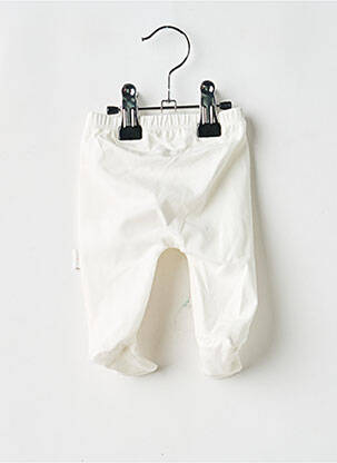 Pantalon drept țesătură jersey talie elastică alb P'TIT BISOU copil
