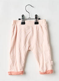 Pantalon slim țesătură poplin talie elastică roz P'TIT BISOU fille