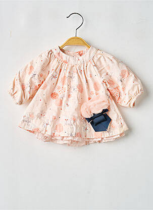 Rochie midi căptușeală mâneci lungi roz MARESE fille