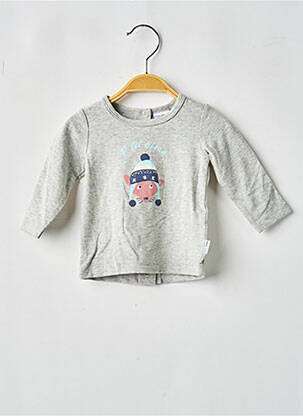 Tricou închidere presată mâneci lungi gri P'TIT BISOU garcon