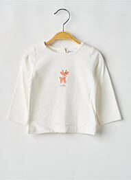 Tricou elasticitate mâneci lungi alb P'TIT BISOU fille