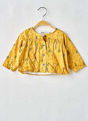 Cămașă țesătură poplin mâneci lungi galben MARESE fille