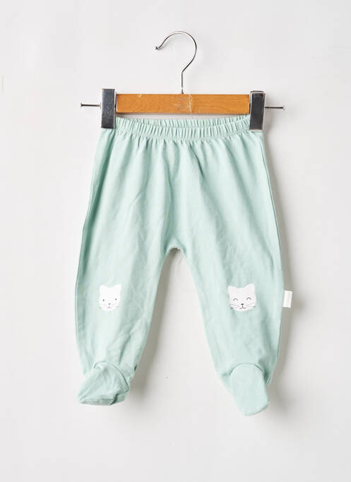Pantalon drept țesătură jersey talie elastică verde P'TIT BISOU enfant