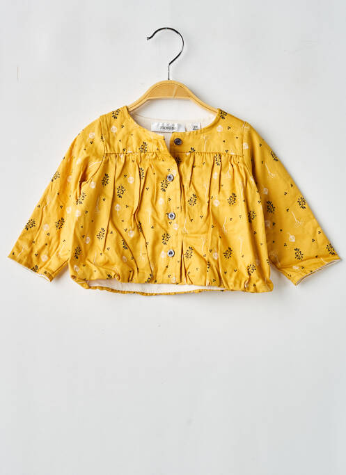 Cămașă țesătură poplin mâneci lungi galben MARESE fille