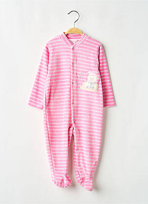 Pijama închidere cu capse la picioare roz MAIORISTA fată