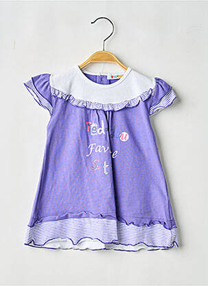 Rochie midi mâneci scurte mâneci scurte violet TEDDY LU fată