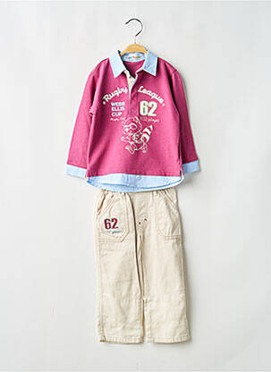 Set pantaloni talie elastică bej TEDDY LU băiat