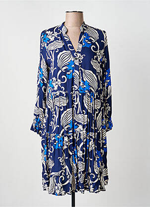 Rochie scurtă mâneci lungi mâneci lungi albastru COULEURS DU TEMPS femeie