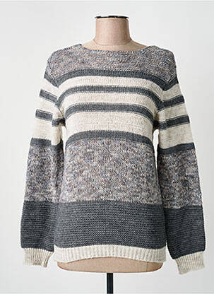 Pulover gri COULEURS DU TEMPS femeie