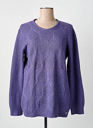 Pulover țesătură melanj mâneci lungi violet MCM femeie