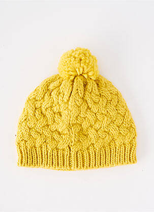 Căciulă tricot gros galben MARESE fată