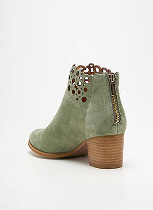 Botine/ghete vârf ascuțit toc de 4 la 6 cm verde MAM'ZELLE femeie