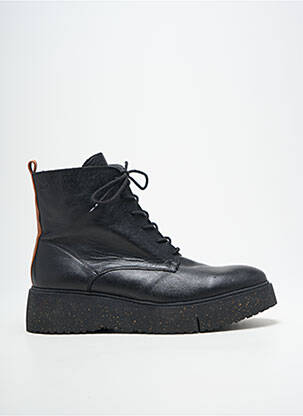 Botine/ghete țesătură satinată toc de 4 la 6 cm negru WONDERS GREEN femeie