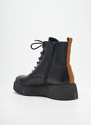 Botine/ghete țesătură satinată toc de 4 la 6 cm negru WONDERS GREEN femeie