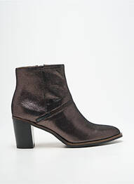 Botine/ghete țesătură satinată toc de 7 la 9 cm argintiu MAM'ZELLE femme