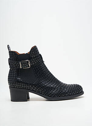 Botine/ghete țesătură satinată toc de 4 la 6 cm negru MAM'ZELLE femeie