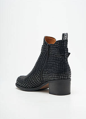 Botine/ghete țesătură satinată toc de 4 la 6 cm negru MAM'ZELLE femeie