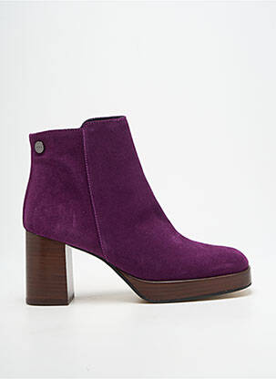 Botine/ghete nubuc toc de 7 la 9 cm violet ADIGE femeie