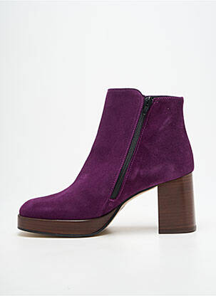 Botine/ghete nubuc toc de 7 la 9 cm violet ADIGE femeie