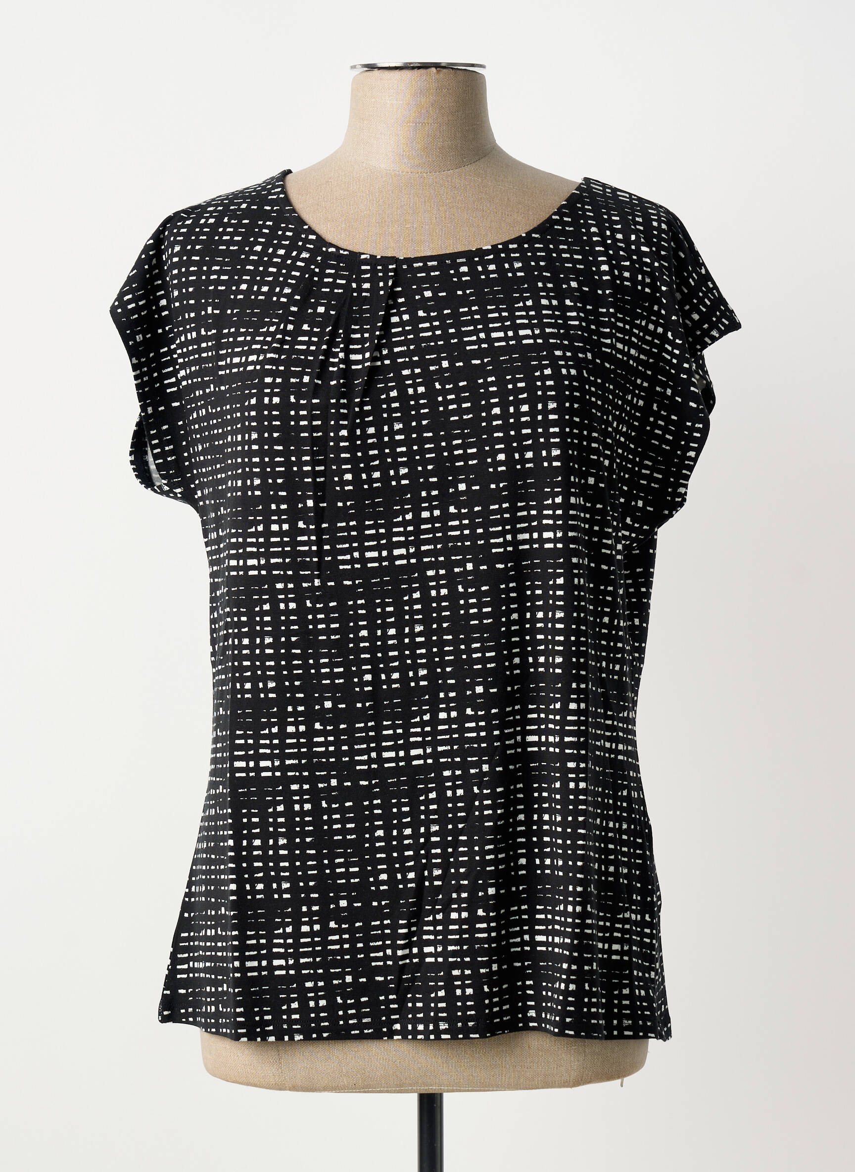 Tricou croială dreaptă mâneci scurte negru SHEEGO femeie